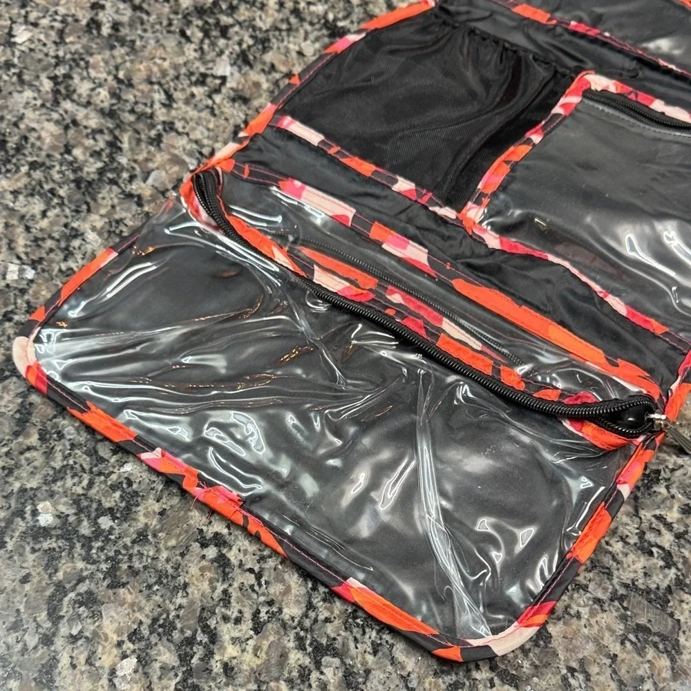 Nicole Miller Red and Black Cosmetic Bag EUC
